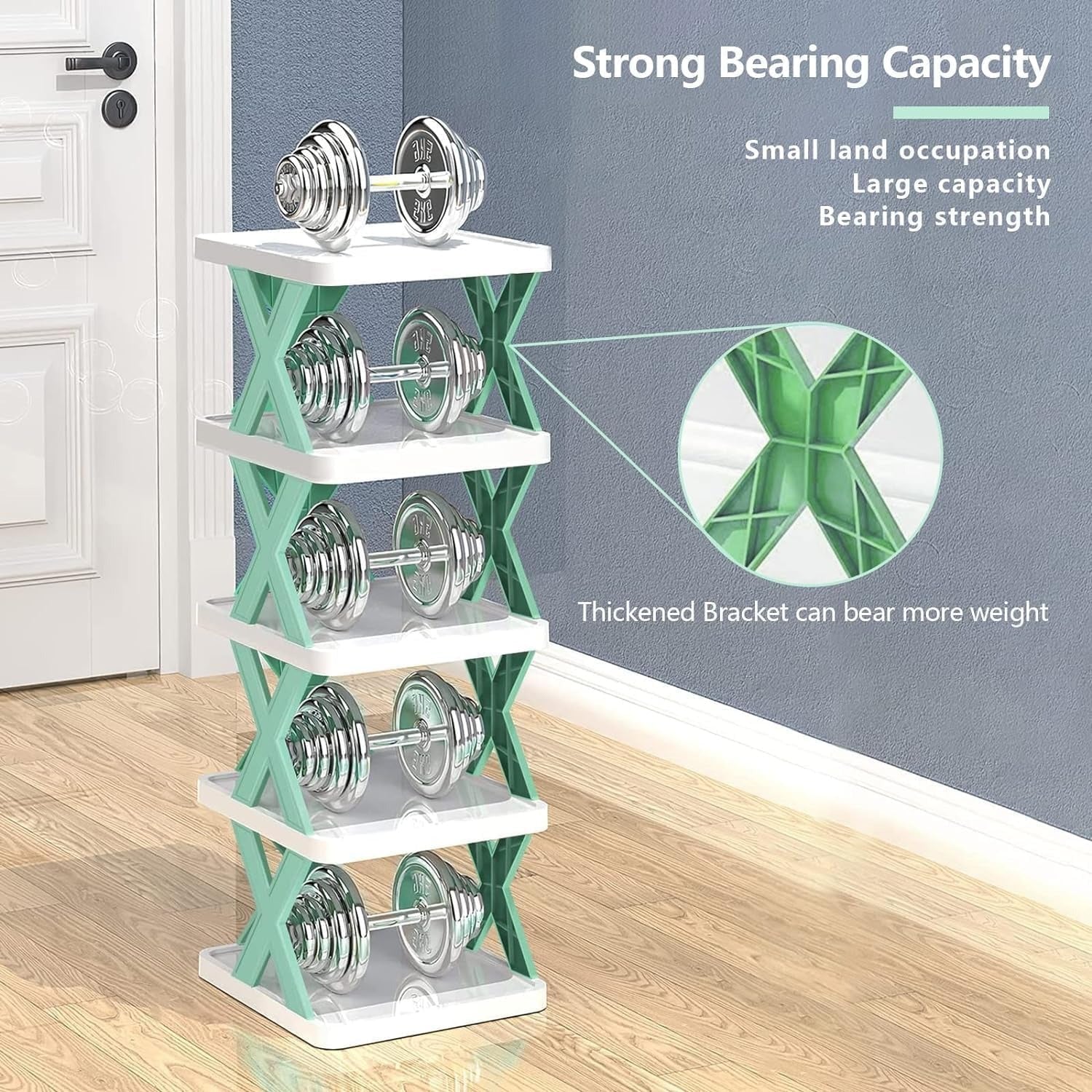 Stackable Narrow Shoe Rack - 6-Tier Storage Organizer for Small Spaces